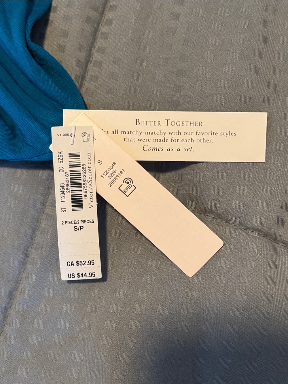 Victoria's Secret Teal Polka Dot Satin Bralette & Shorts Set - Picture 6 of 6